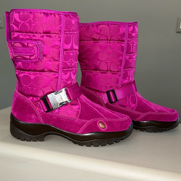 COACH Vintage Snow Boots Hot Pink - Size 7 - Picture 1 of 11